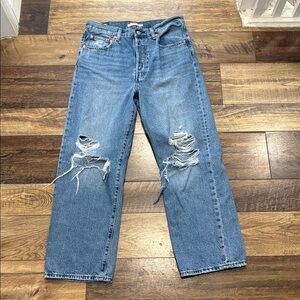 Levi’s Distressed Button Fly Ribcage Straight Ankle Jeans Size 30
